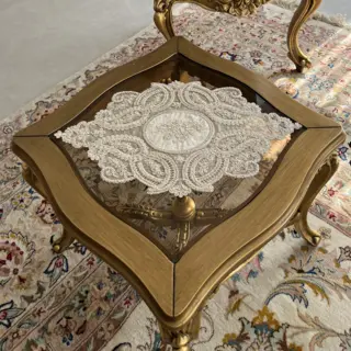 رومیزی 3 تکه طرح زنبق - رنگ سفید