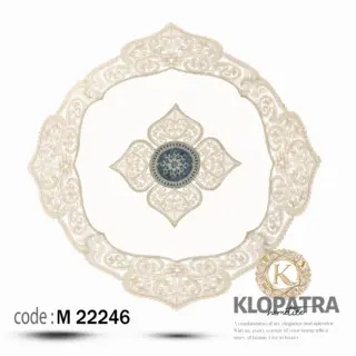 رومیزی مخمل آبی درباری