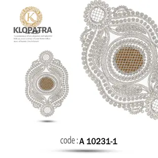 رومیزی عسلی تک طرح گندمی