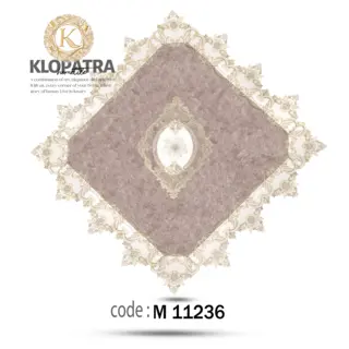رومیزی مربع طرح گل برجسته