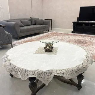رومیزی مخمل گرد بزرگ