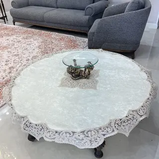 رومیزی مخمل گرد بزرگ