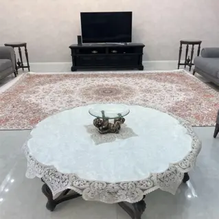 رومیزی مخمل گرد بزرگ