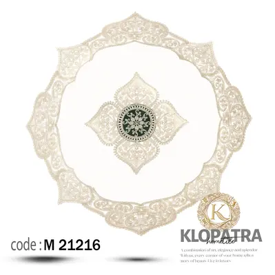 رومیزی مربع طرح الیزه - رنگ سبز