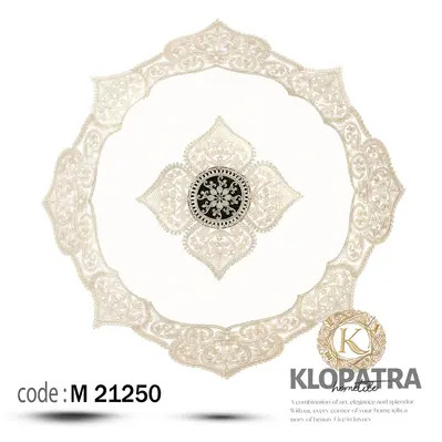رومیزی مربع طرح الیزه - رنگ مشکی