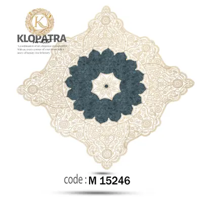 رومیزی مربع طرح خورشیدی - رنگ آبی درباری