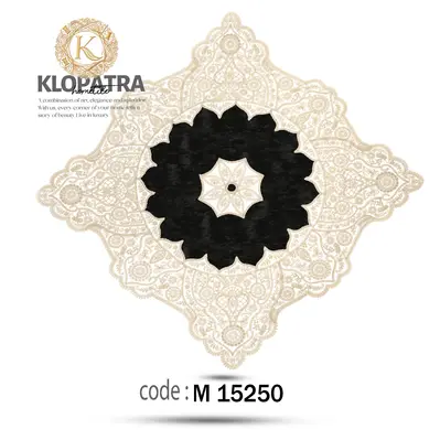 رومیزی مربع طرح خورشیدی - رنگ مشکی