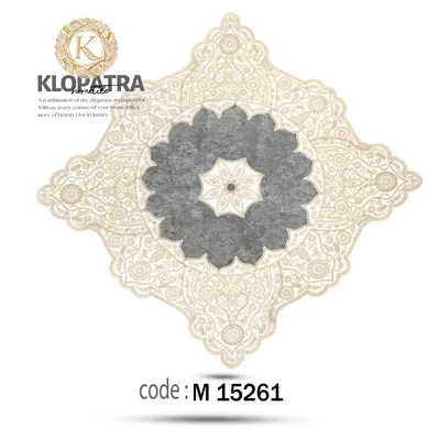 رومیزی مربع طرح خورشیدی - رنگ طوسی