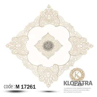 رومیزی مربع طرح رویال - رنگ طوسی