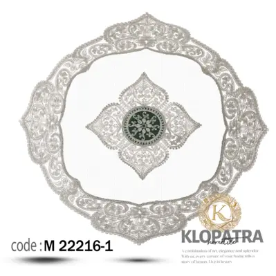 رومیزی مربع مخمل طرح ونوس - رنگ سبز