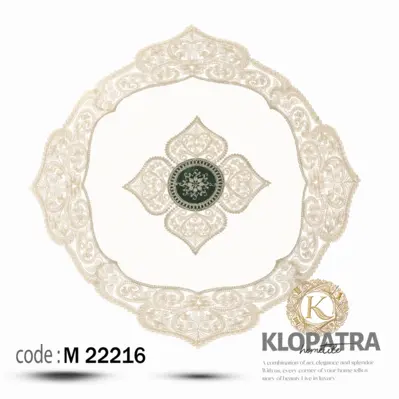 رومیزی مربع مخمل طرح ونوس - رنگ سبز