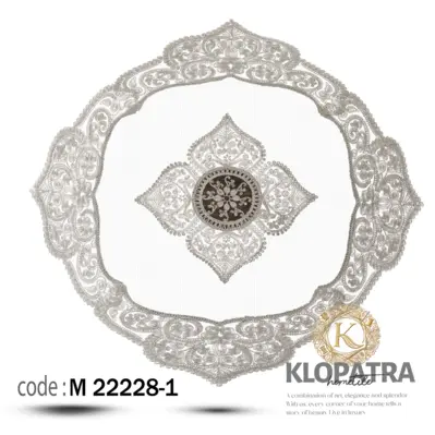 رومیزی مربع مخمل طرح ونوس - رنگ قهوه ای