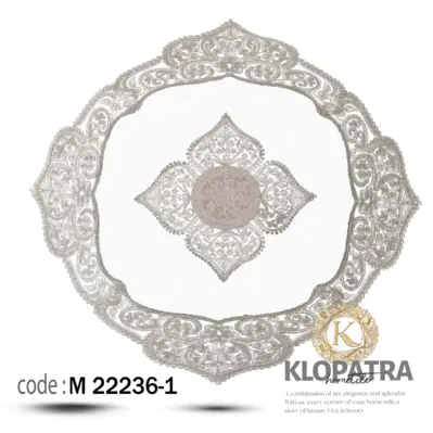 رومیزی مربع مخمل طرح ونوس - رنگ یاسی
