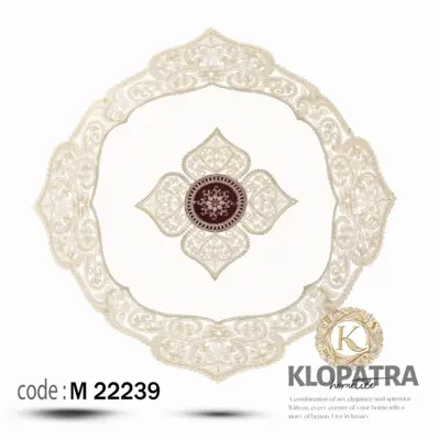 رومیزی مربع مخمل طرح ونوس - رنگ زرشکی
