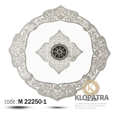 رومیزی مربع مخمل طرح ونوس - رنگ مشکی