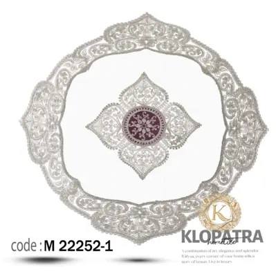 رومیزی مربع مخمل طرح ونوس - رنگ بنفش