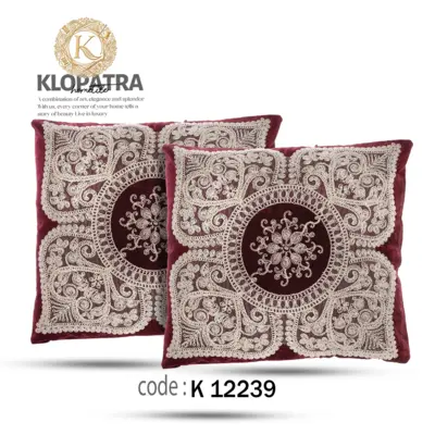 کوسن مبلی مخمل چهارپر - رنگ زرشکی