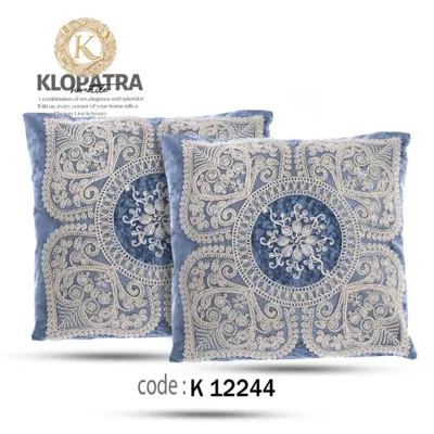 کوسن مبلی مخمل چهارپر - رنگ آبی