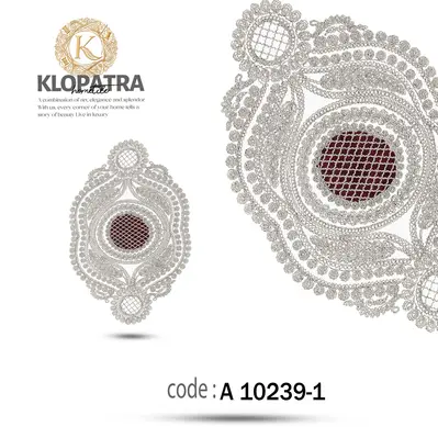 رومیزی عسلی تک طرح گندمی - رنگ زرشکی