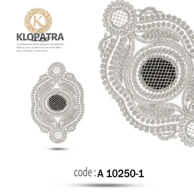 رومیزی عسلی تک طرح گندمی - رنگ مشکی