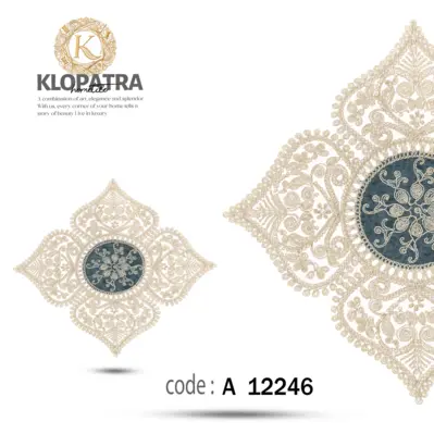 رومیزی میزعسلی طرح چهارپر - رنگ آبی درباری