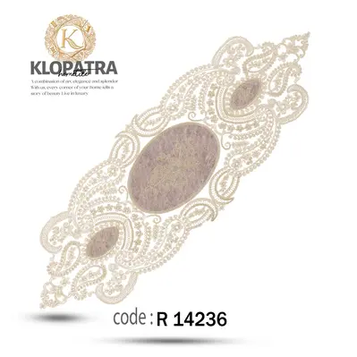 رومیزی رانر طرح زنبق - رنگ یاسی